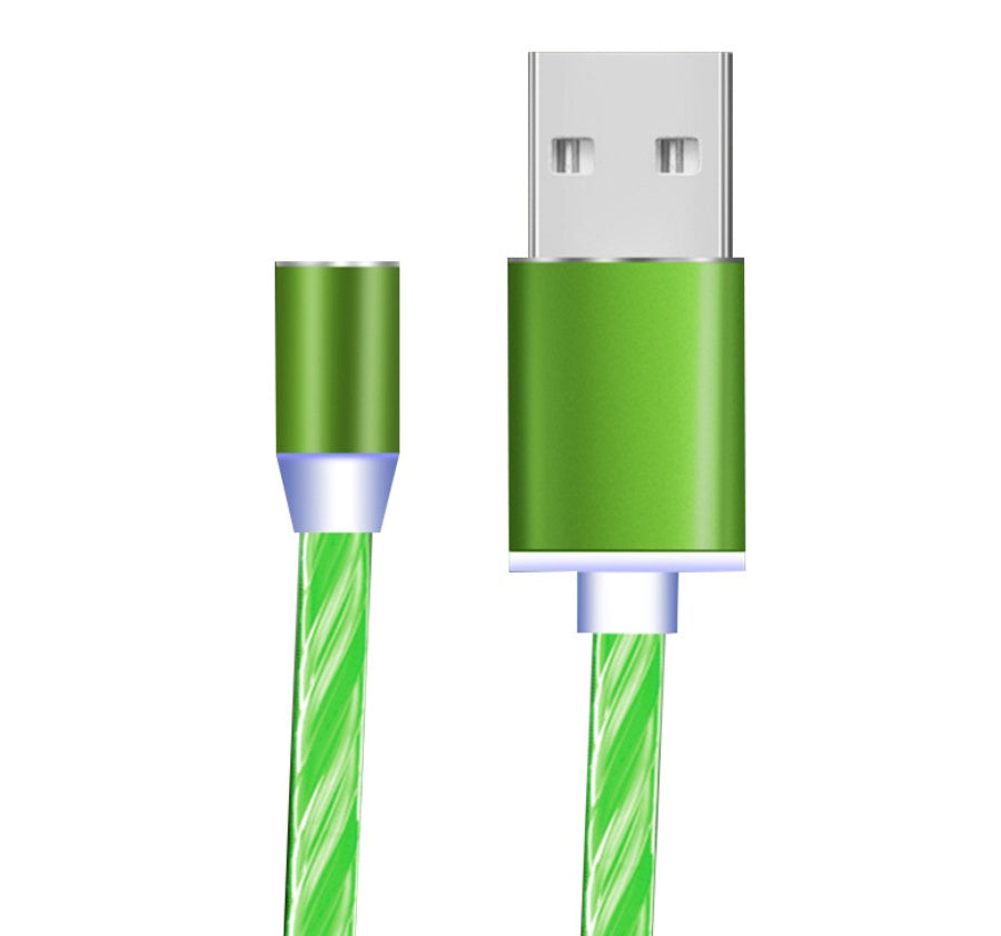 Flowing Light Magnetic Streamer Data Line Cable for Iphone / Android
